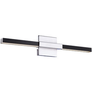 Lineare LED 22 inch Matte Black and Chrome Wall Sconce Wall Light