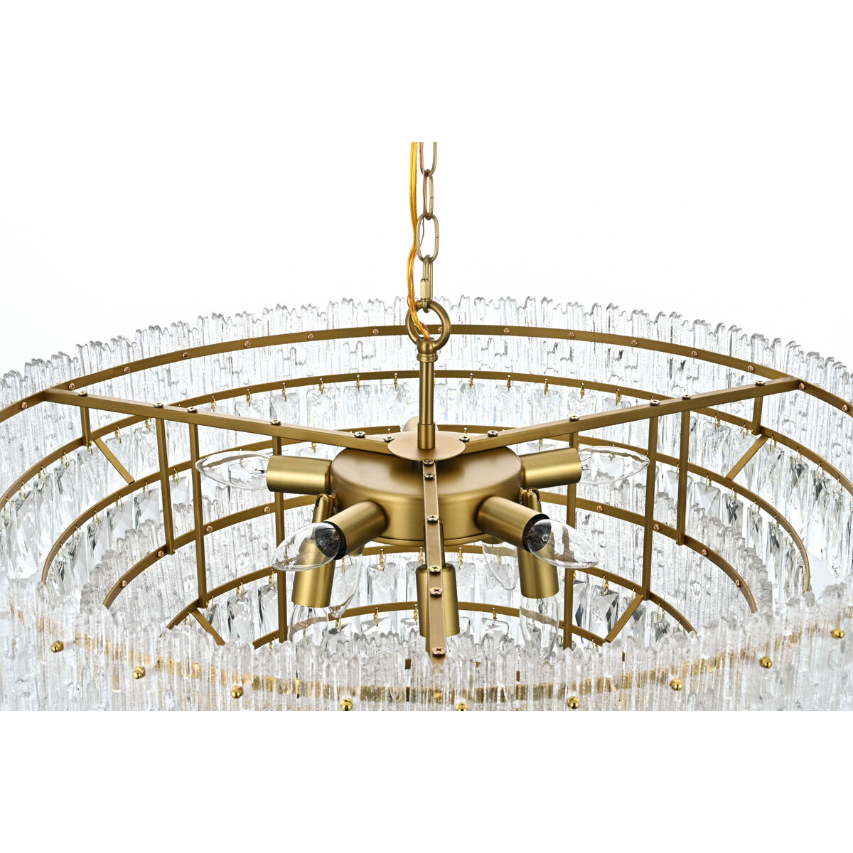 Emilia 10 Light 31 inch Satin Gold Pendant Ceiling Light
