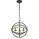 Octavia 3 Light 14 inch Brass and Dark Brown Pendant Ceiling Light