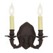 Traditional Brass 2 Light 10 inch Oil Rubbed Bronze Wall Sconce Wall Light
