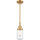 Franklin Restoration Dover LED 5 inch Satin Gold Mini Pendant Ceiling Light in Clear Glass