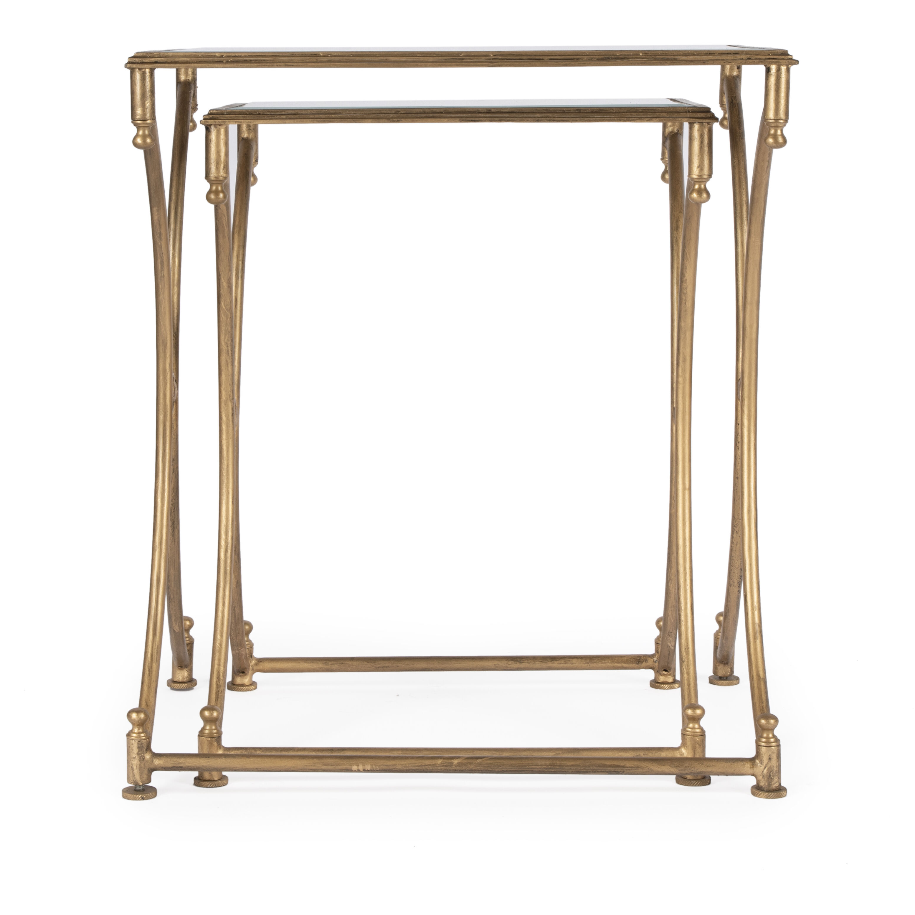 Metalworks Beverly  26 X 24 inch Antique Gold Nesting Table
