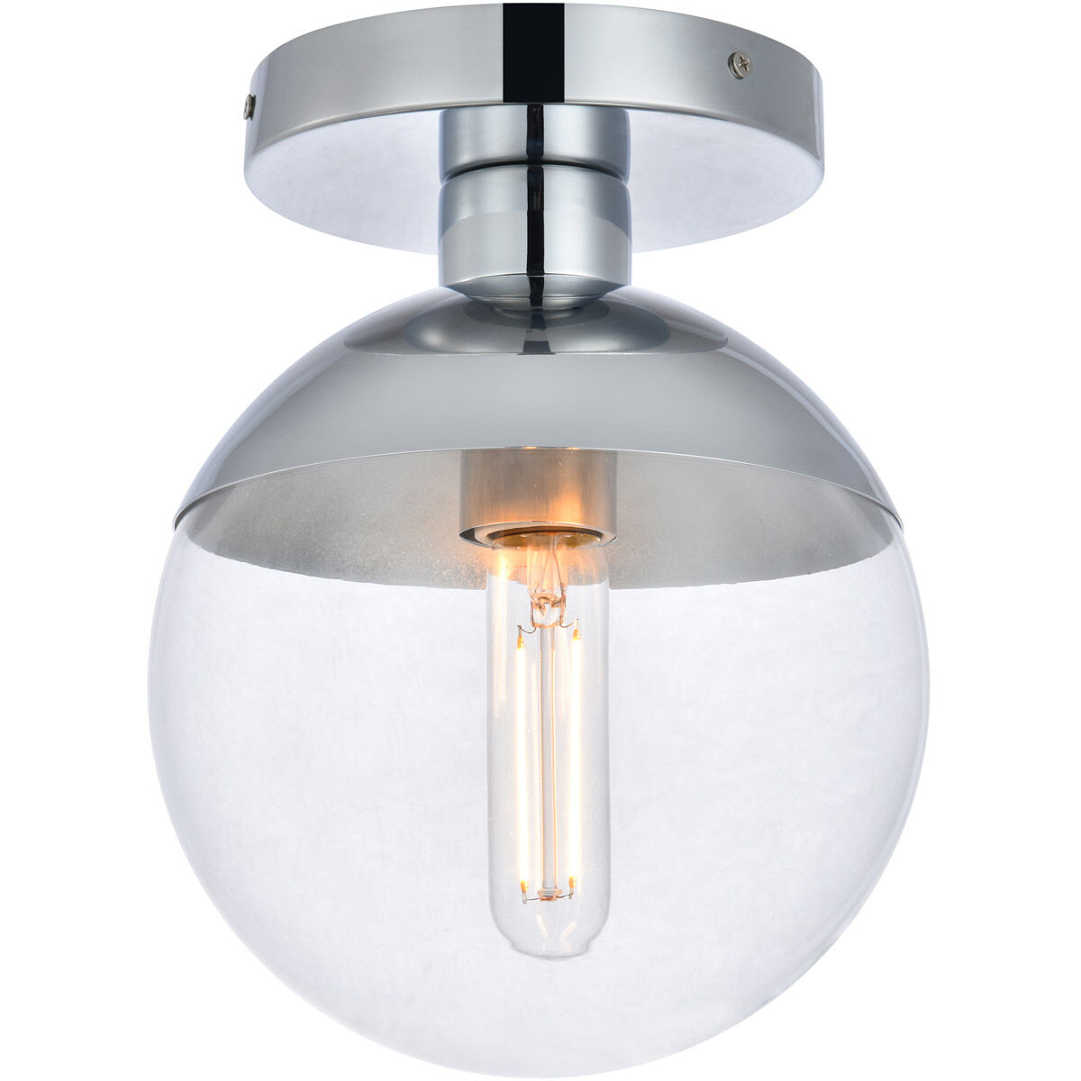 Oyster Bay 1 Light 8 inch Chrome Flush Mount Ceiling Light