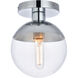 Eclipse 1 Light 8 inch Chrome Flush Mount Ceiling Light