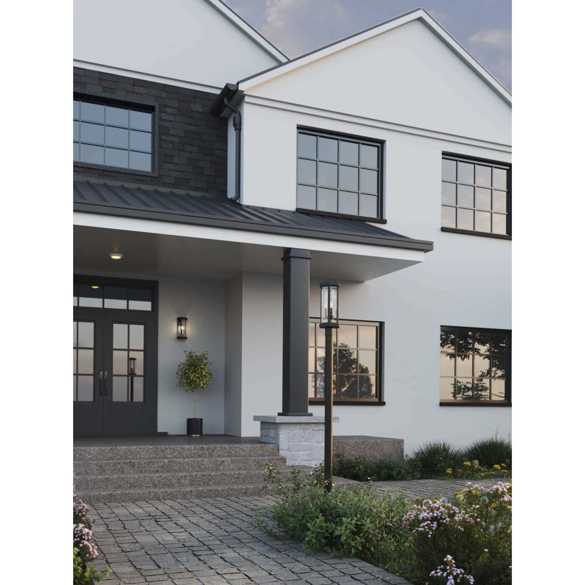 Ramsey 3 Light 20.87 inch Textured Black Outdoor Post Light