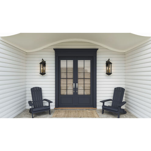 Crestfield 3 Light 26.25 inch Matte Black Outdoor Wall Lantern, Large