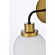 Hanson 1 Light 9 inch Black and Brass Bath Sconce Wall Light