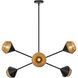 Alora Mood Daphne 6 Light 37.5 inch Matte Black and Brown Cotton Rope Chandelier Ceiling Light