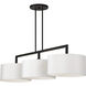 Meridian 3 Light 14 inch Black Extra Large Linear Chandelier Ceiling Light, Extra Large