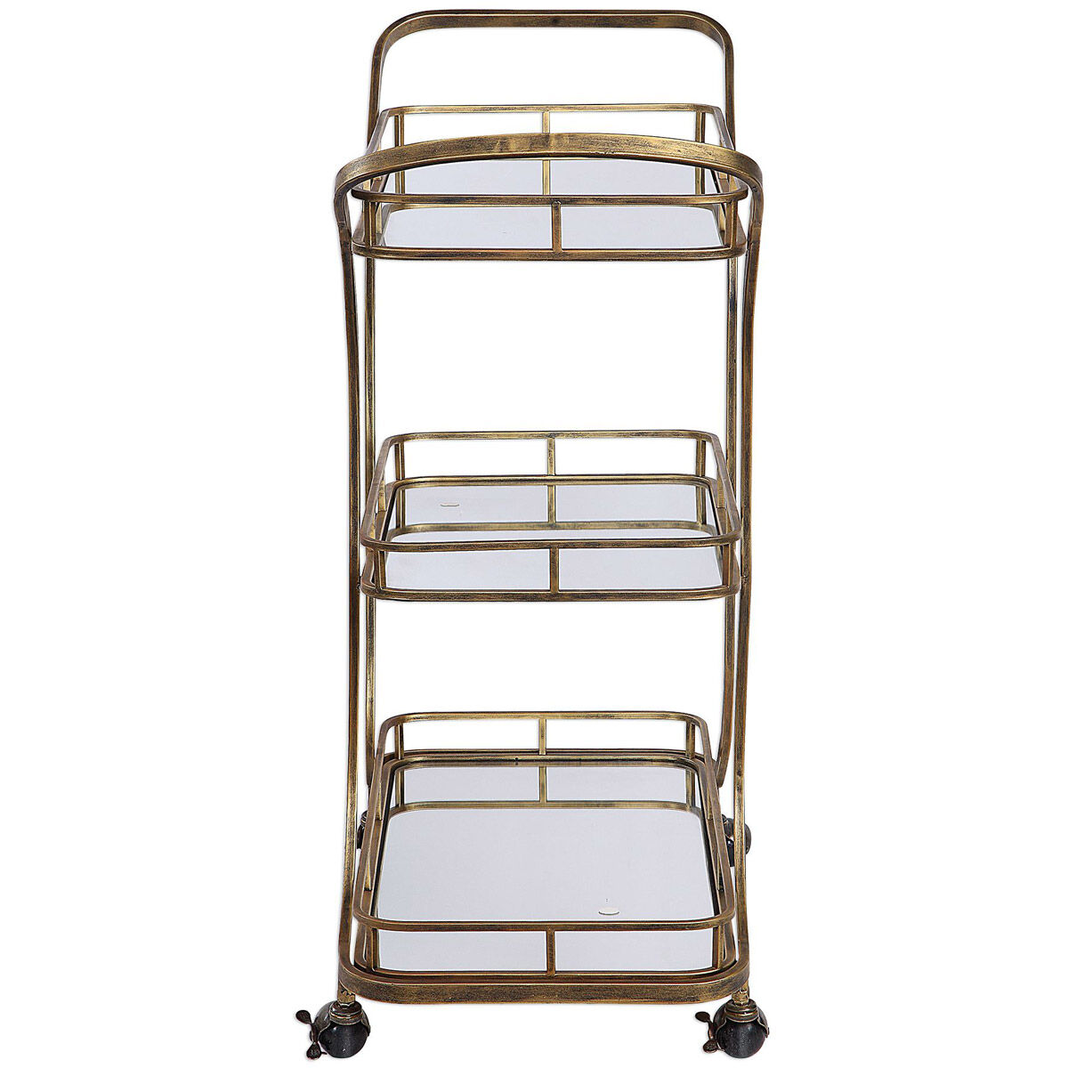 Stassi Antiqued Gold Serving Cart