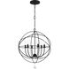 Solaris 6 Light 28.5 inch Black Chandelier Ceiling Light