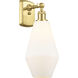 Ballston Cindyrella 1 Light 7 inch Satin Gold Sconce Wall Light in Incandescent, Matte White Glass