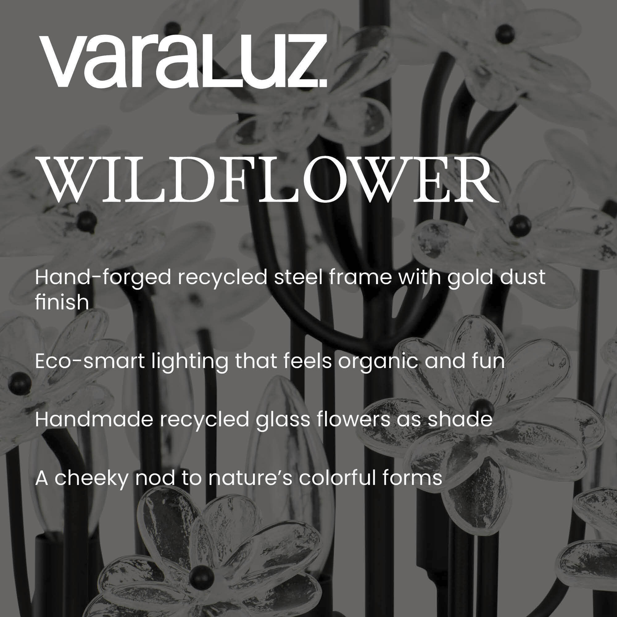 Wildflower 8 Light 32 inch Matte Black Chandelier Ceiling Light, Smithsonian Collaboration