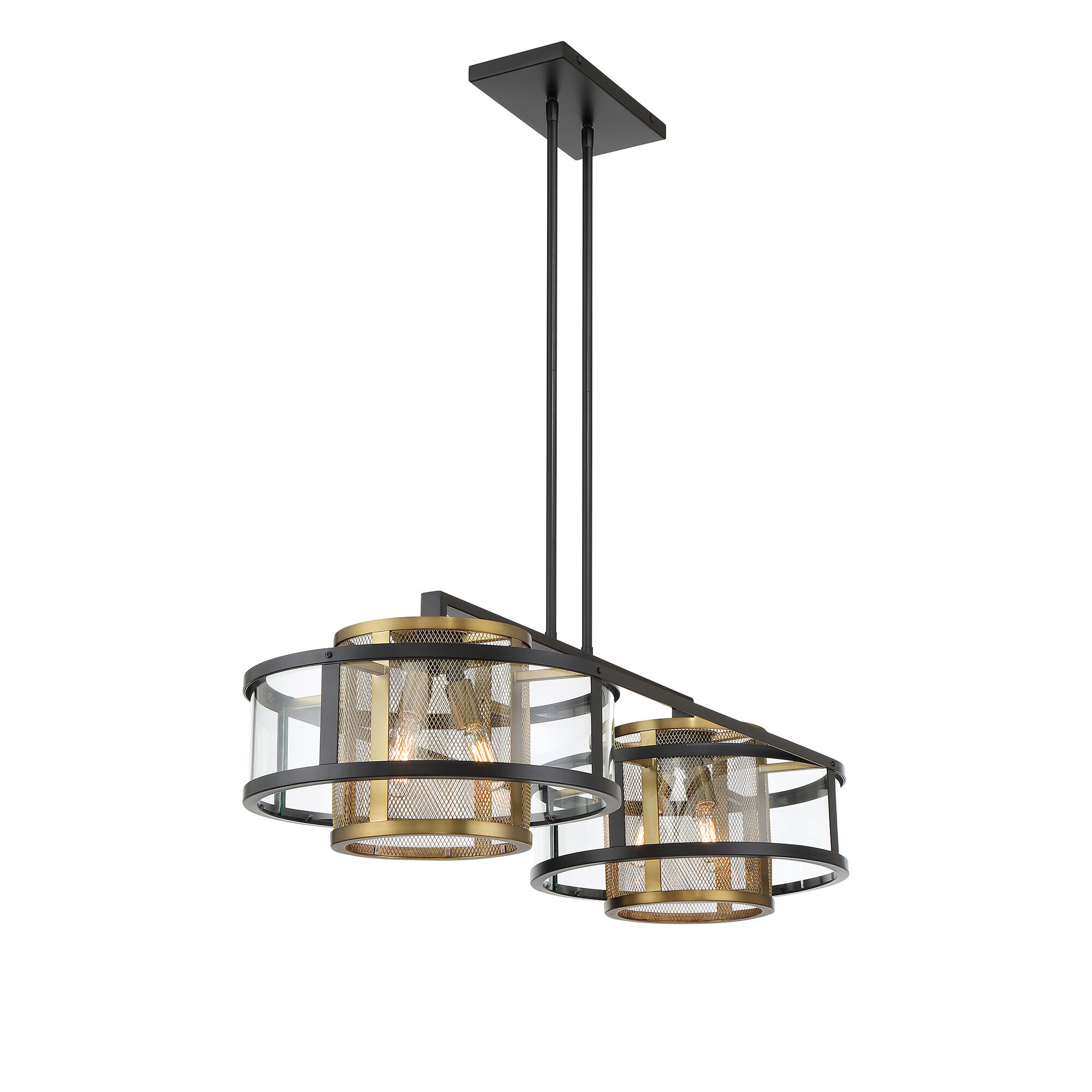 Soho LED 60.5 inch Coal And Soft Brass Island Light Ceiling Light