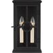 Belleville 2 Light 12.13 inch Textured Black Outdoor Wall Lantern, Small