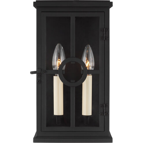 Belleville 2 Light 12.13 inch Textured Black Outdoor Wall Lantern, Small