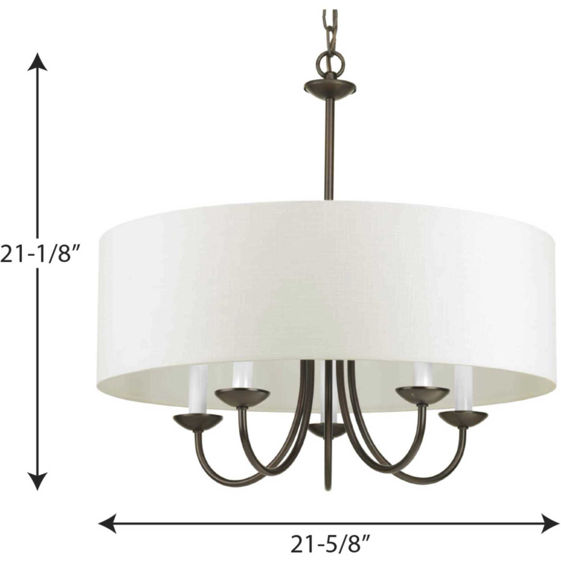 Drum Shade 5 Light 22 inch Antique Bronze Chandelier Ceiling Light
