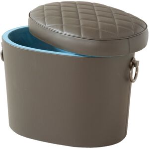 Oval 20 inch Brown Ottoman