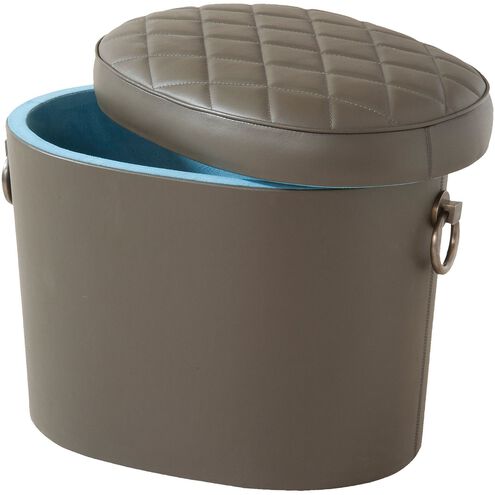 Drury 20 inch Brown with Antique Brass Ottoman