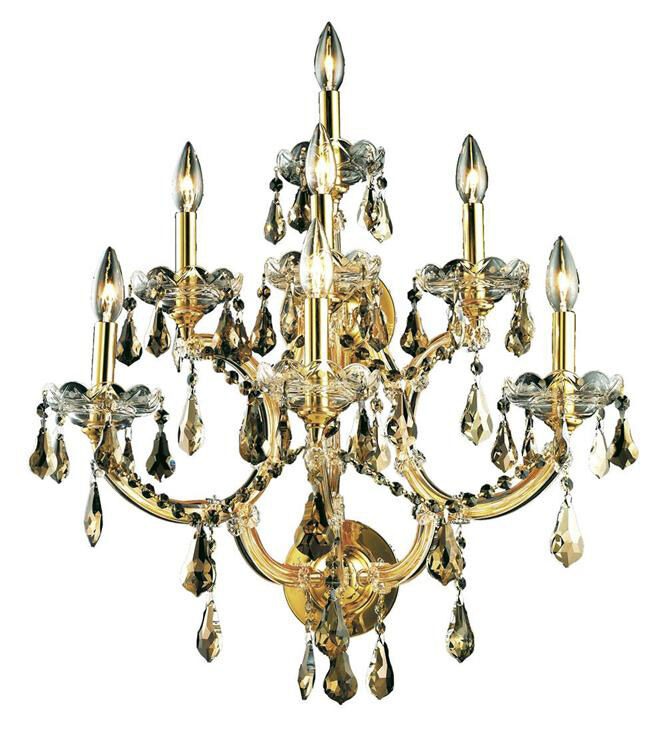 Maria Theresa 7 Light 22 inch Gold Wall Sconce Wall Light in Golden Teak