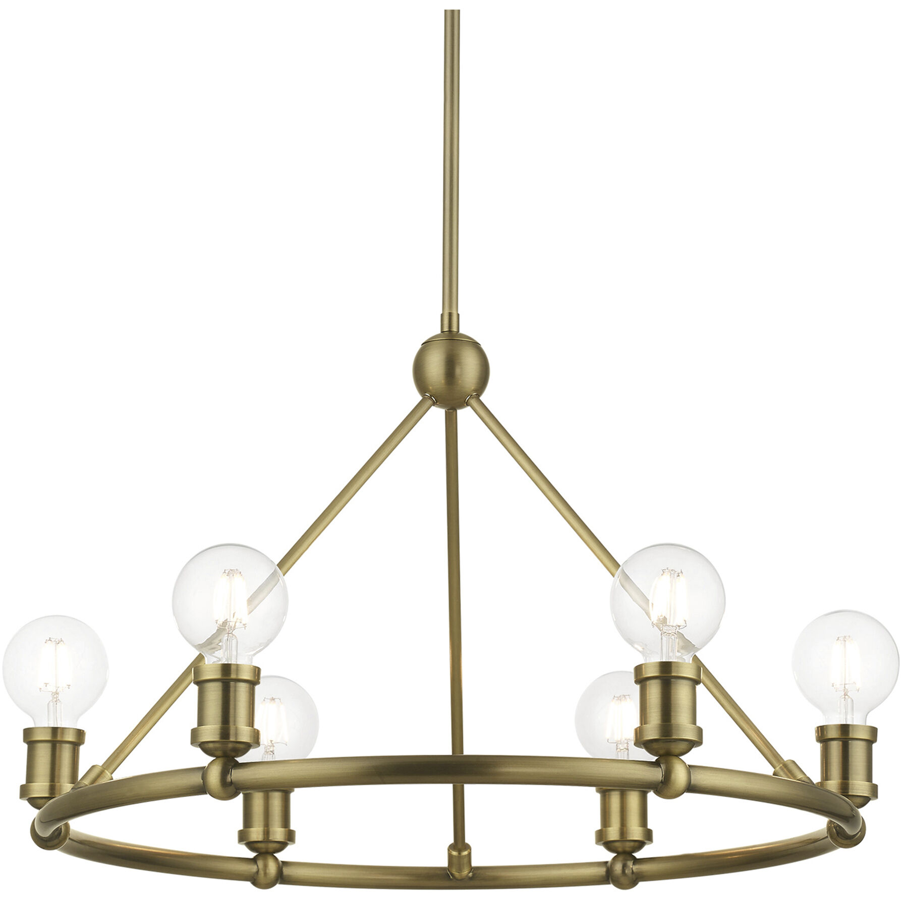 Lansdale 6 Light 25 inch Antique Brass Chandelier Ceiling Light