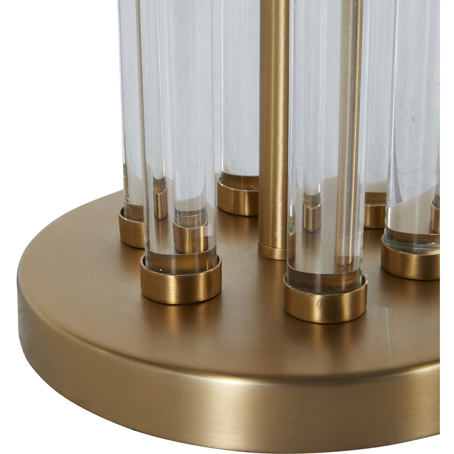 Merna 37.5 inch Antique Brass / White Linen Table Lamp Portable Light