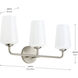 Celino 3 Light 23.25 inch Brushed Nickel Vanity Light Wall Light