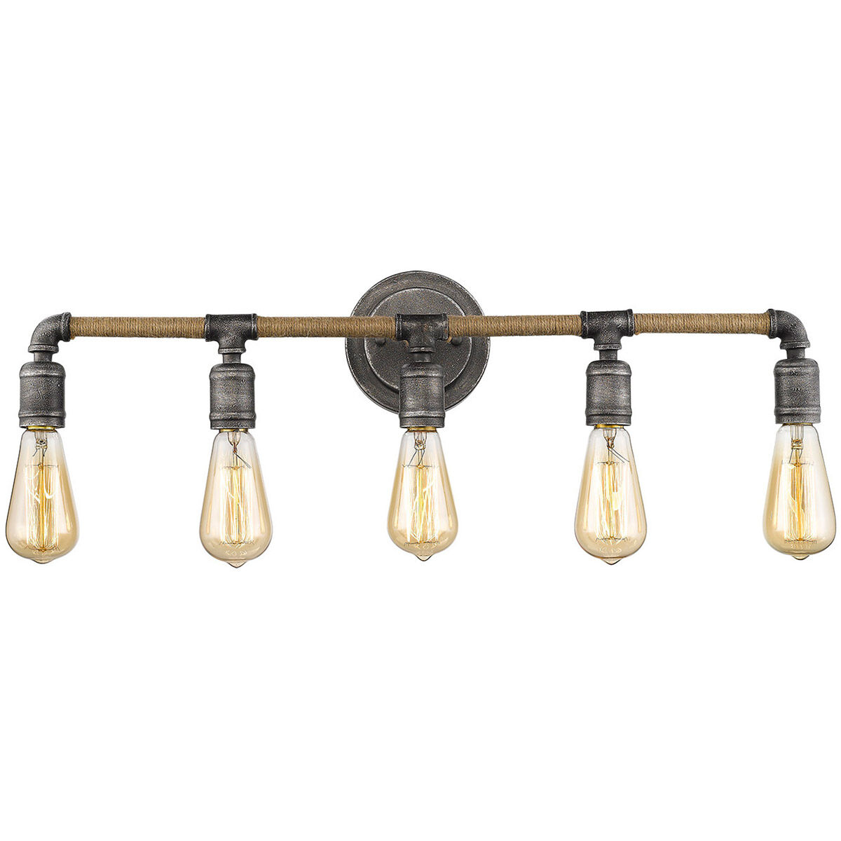 Grayson 5 Light 28 inch Antique Gray Vanity Light Wall Light