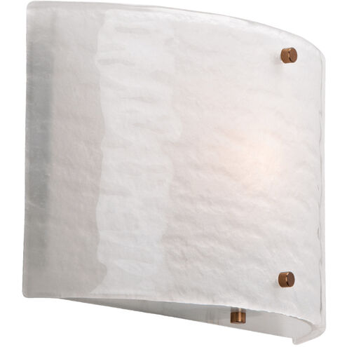 Textured Glass 1 Light 11.4 inch Matte Black Cover Sconce Wall Light in Ivory Wisp, Round