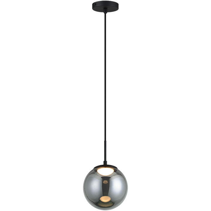 Boble LED 7.88 inch Matte Black Pendant Ceiling Light in Matte Black and Smoke