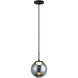 Boble LED 7.88 inch Matte Black Pendant Ceiling Light in Matte Black and Smoke