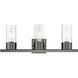 Carson 3 Light 23 inch Black Chrome Vanity Sconce Wall Light