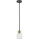 Kraken 1 Light 5.25 inch Matte Black and Olde Brass Pendant Ceiling Light