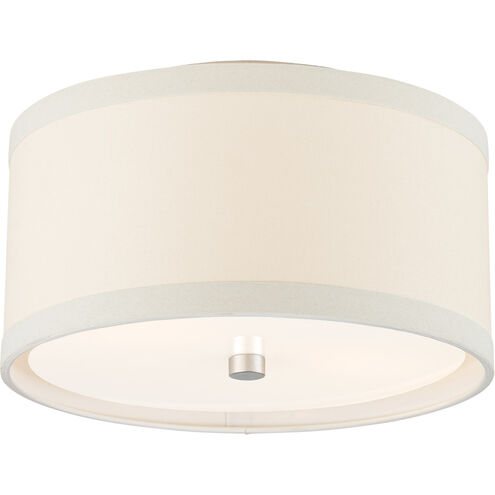 kate spade new york Walker 2 Light 13 inch Burnished Silver Leaf Flush Mount Ceiling Light in Cream Linen, Small