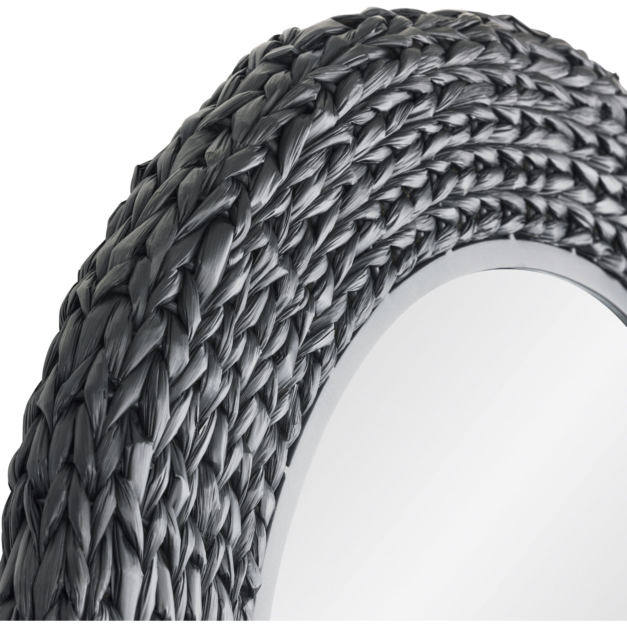 Athena 40.25 X 24.25 inch Matte Black with Black Seagrass Wall Mirror