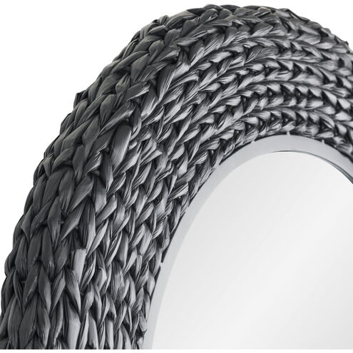 Athena 40.25 X 24.25 inch Matte Black with Black Seagrass Wall Mirror