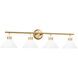 Drew & Jonathan Belcarra 4 Light 36.75 inch Satin Brass Wall Bath Fixture Wall Light