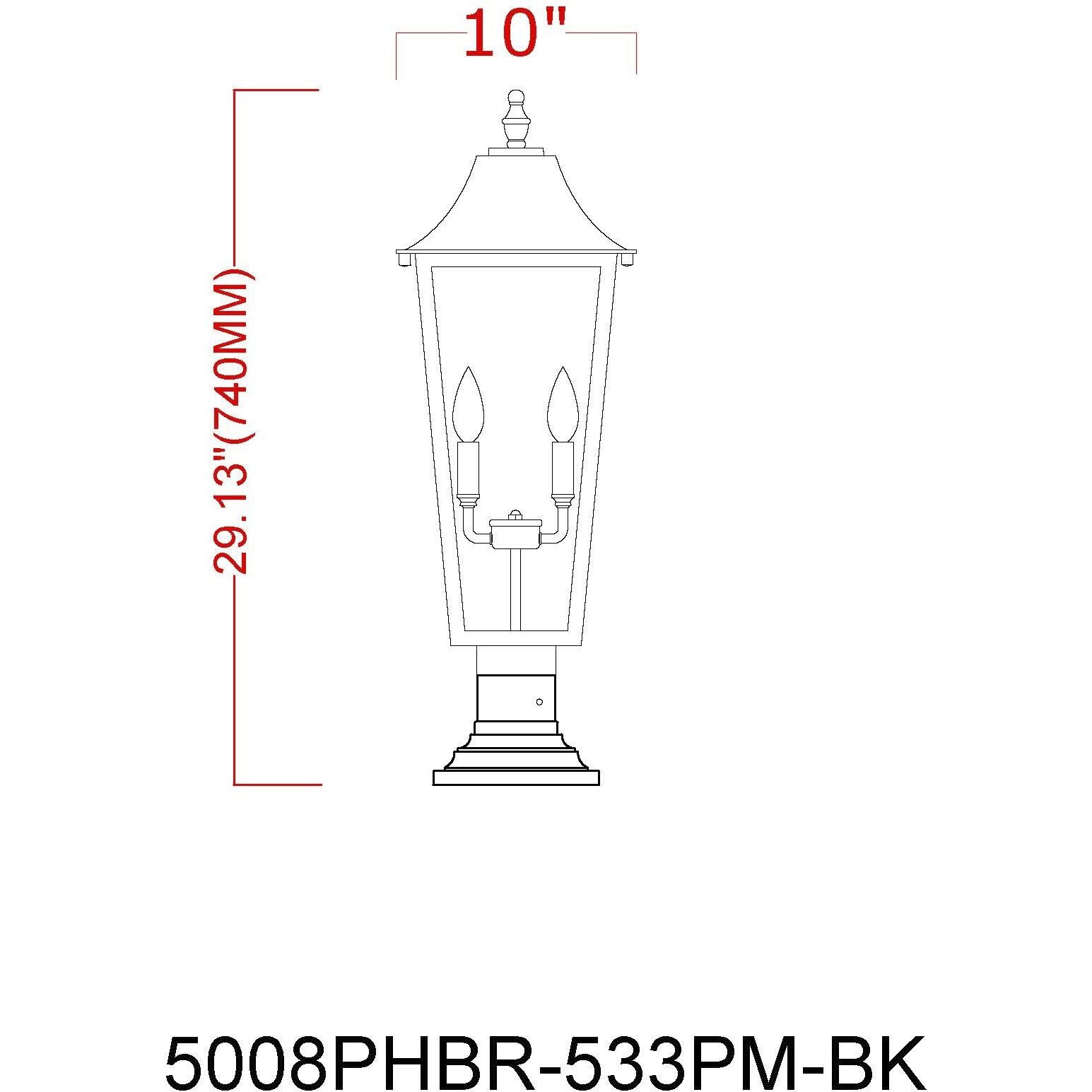 Gannon 3 Light 28.75 inch Black Outdoor Pier Mounted Fixture