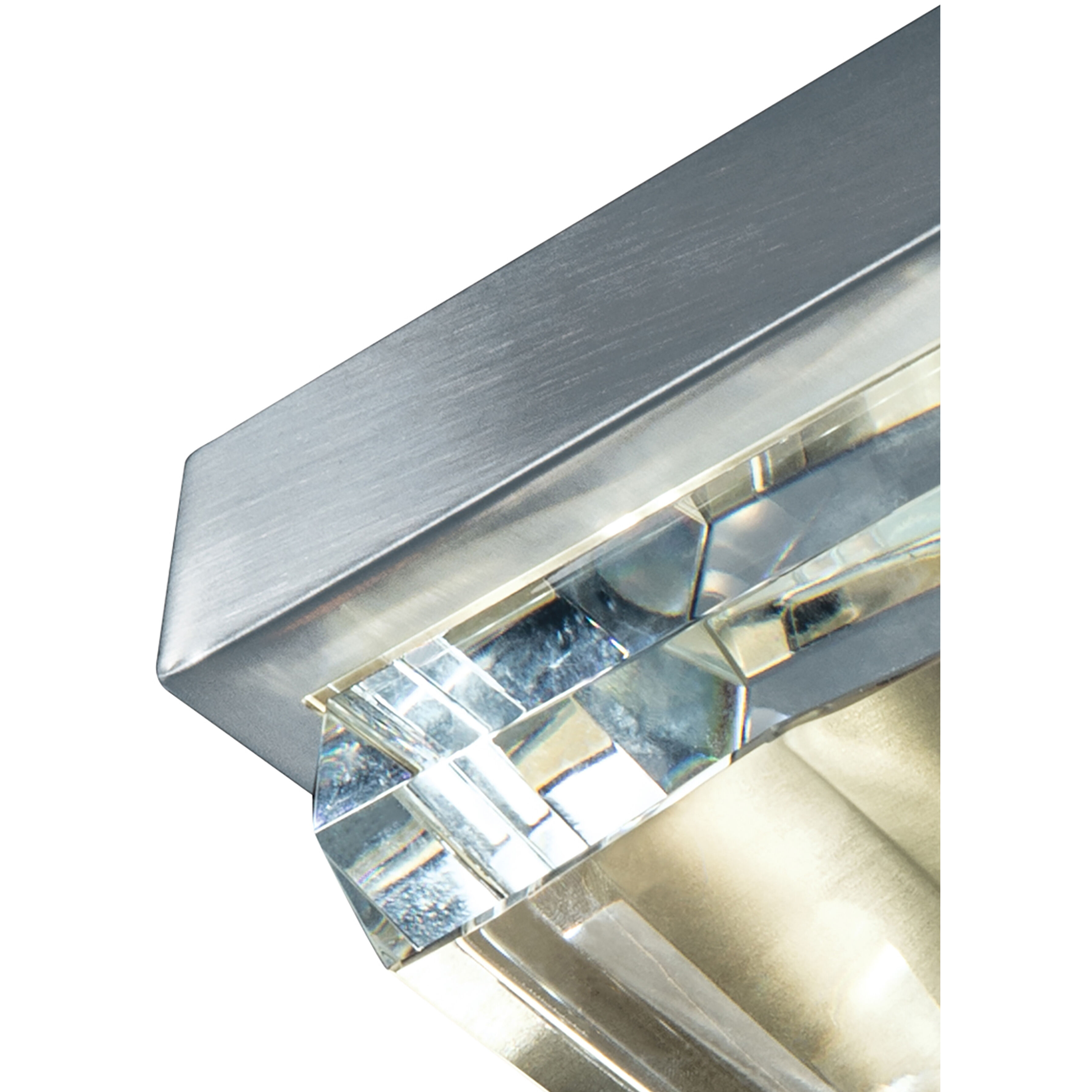 Crystal LED 6.38 inch Brushed Nickel with Satin Brass Flush Mount Ceiling Light