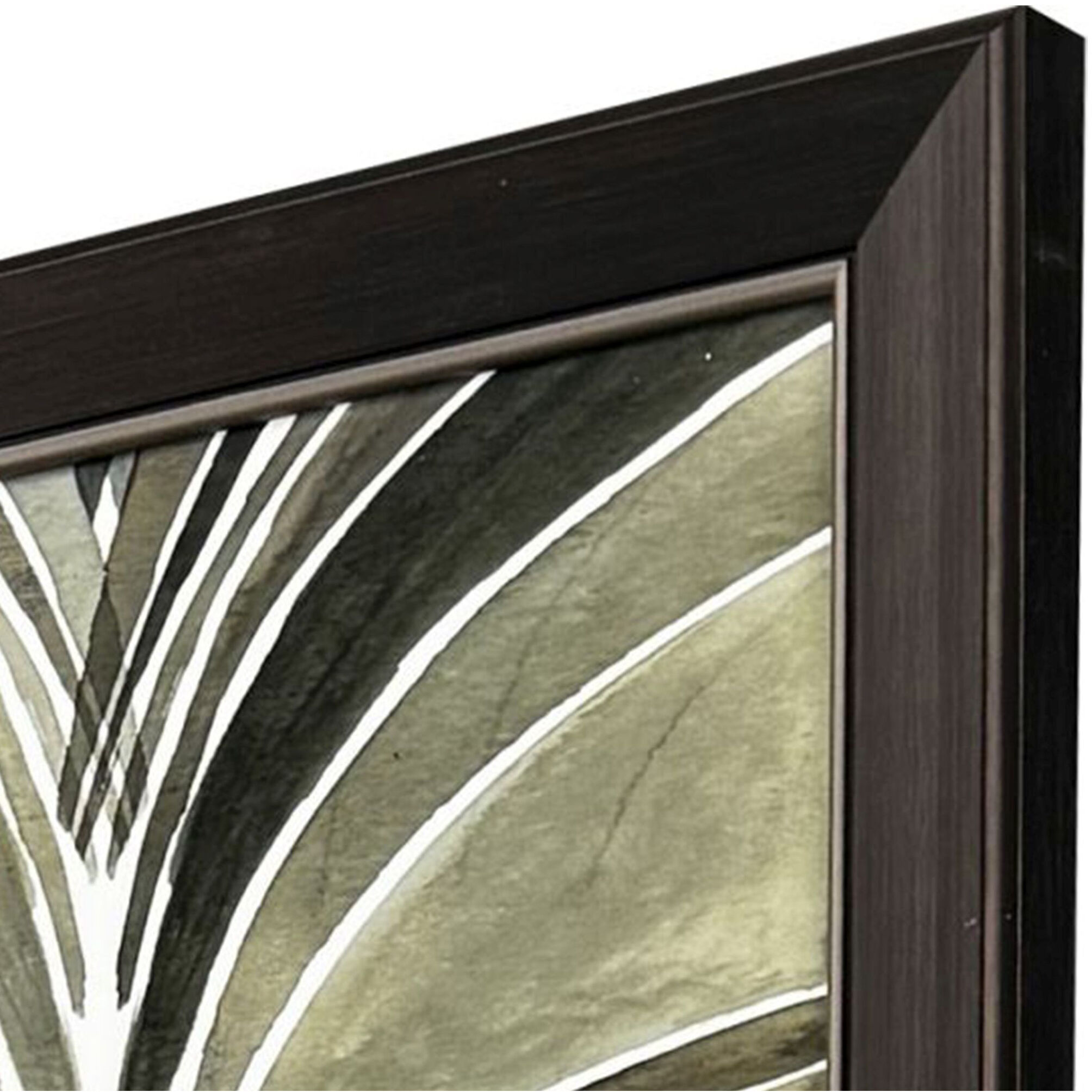 Palm Art Deco Green and Brown Framed Art, Propac