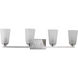 Debut 4 Light 30 inch Brushed Nickel Bath Vanity Wall Light, Design Series
