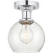 Edison Athens 1 Light 6 inch Brushed Satin Nickel Semi-Flush Mount Ceiling Light in Matte White Glass