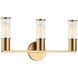 Klarice 3 Light 18 inch Aged Gold Brass Wall Sconce Wall Light