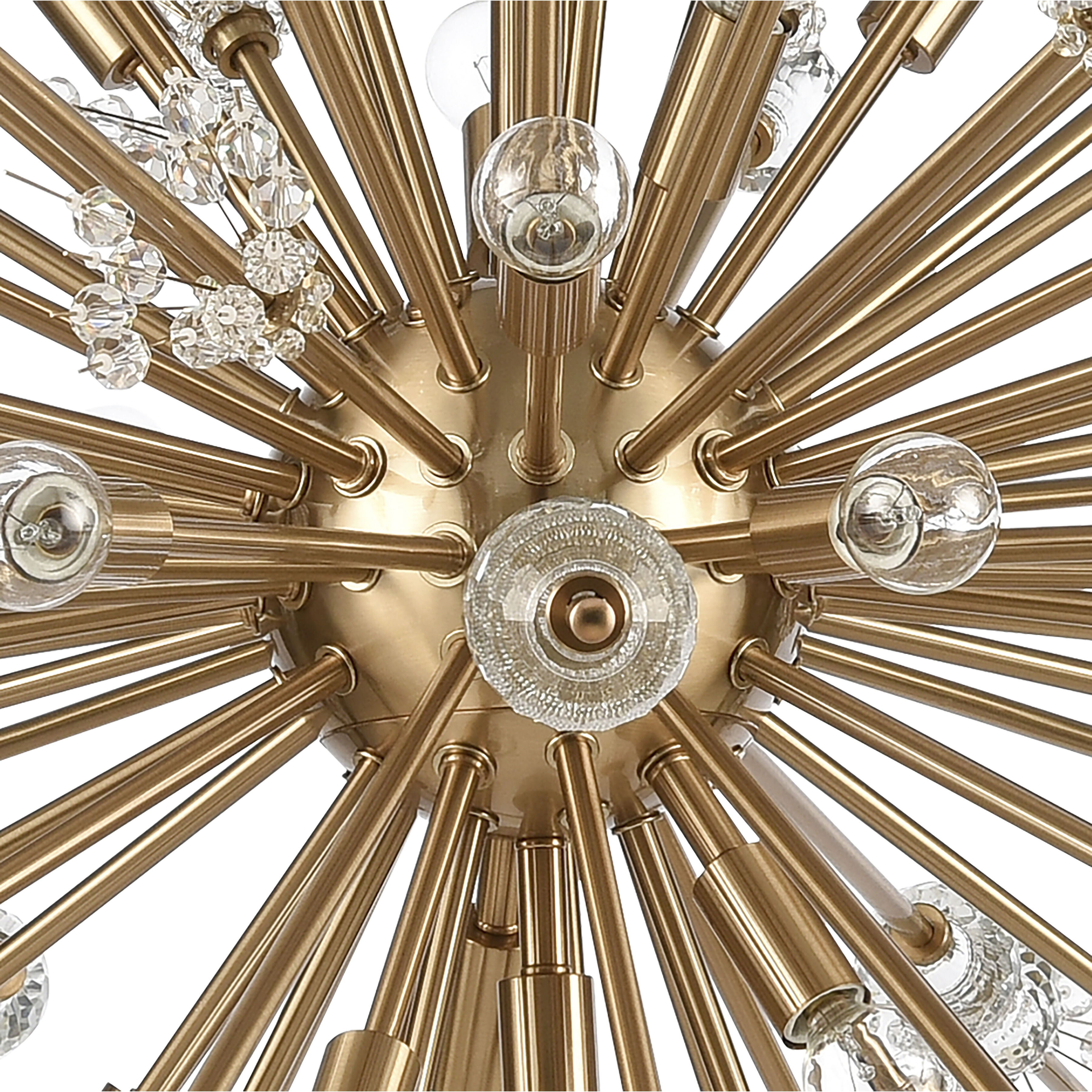 Starburst 29 Light 48 inch Satin Brass Chandelier Ceiling Light