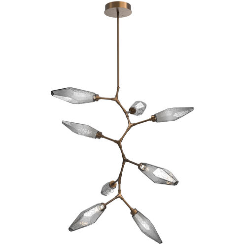 Rock Crystal LED 37.1 inch Flat Bronze Chandelier Ceiling Light, Modern Vine
