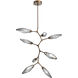 Rock Crystal LED 37.1 inch Flat Bronze Chandelier Ceiling Light, Modern Vine