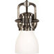 Chapman & Myers Yoke 1 Light 5 inch Antique Nickel Suspended Bath Sconce Wall Light in White Glass