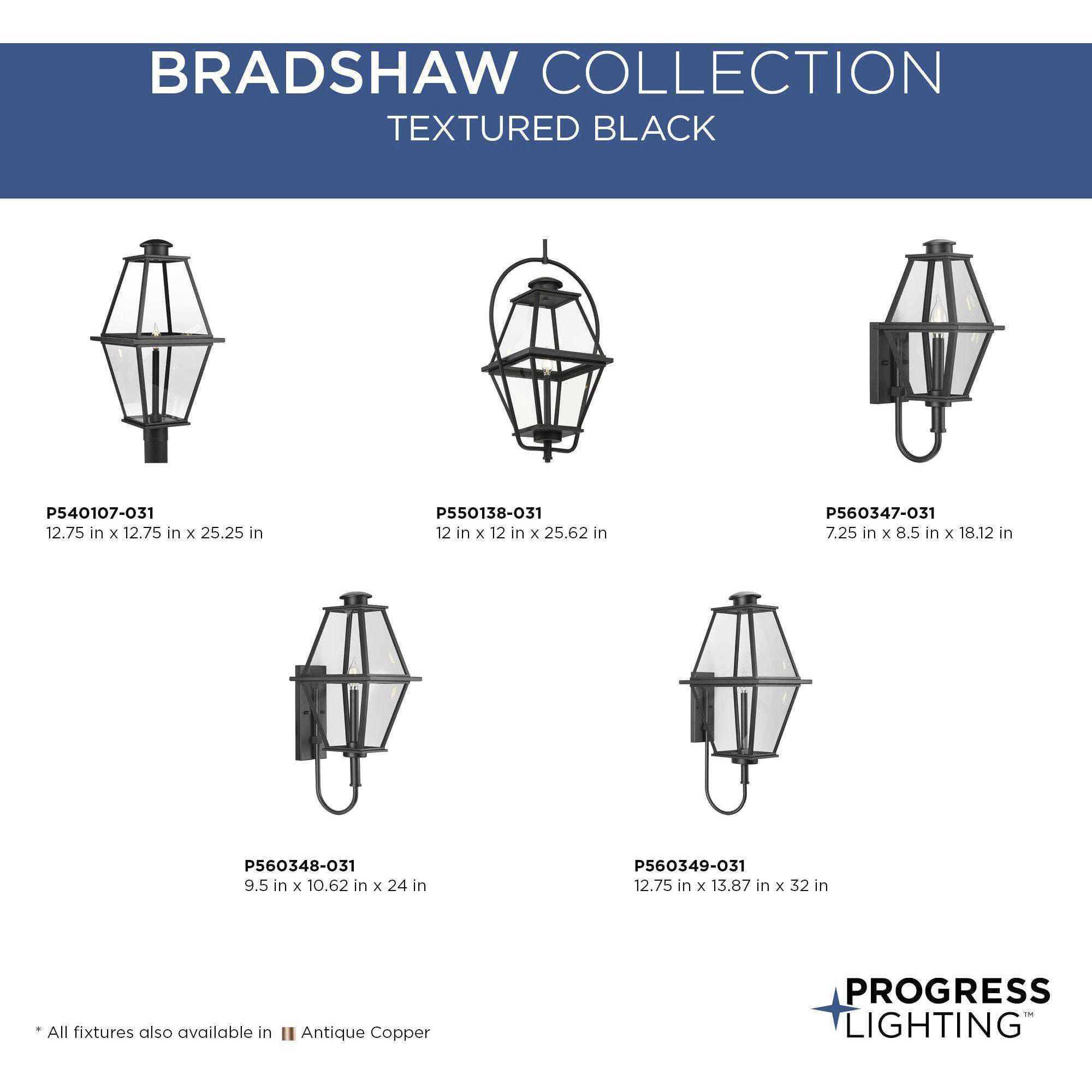 Bradshaw 1 Light 24 inch Textured Black Outdoor Wall Lantern, Design Series