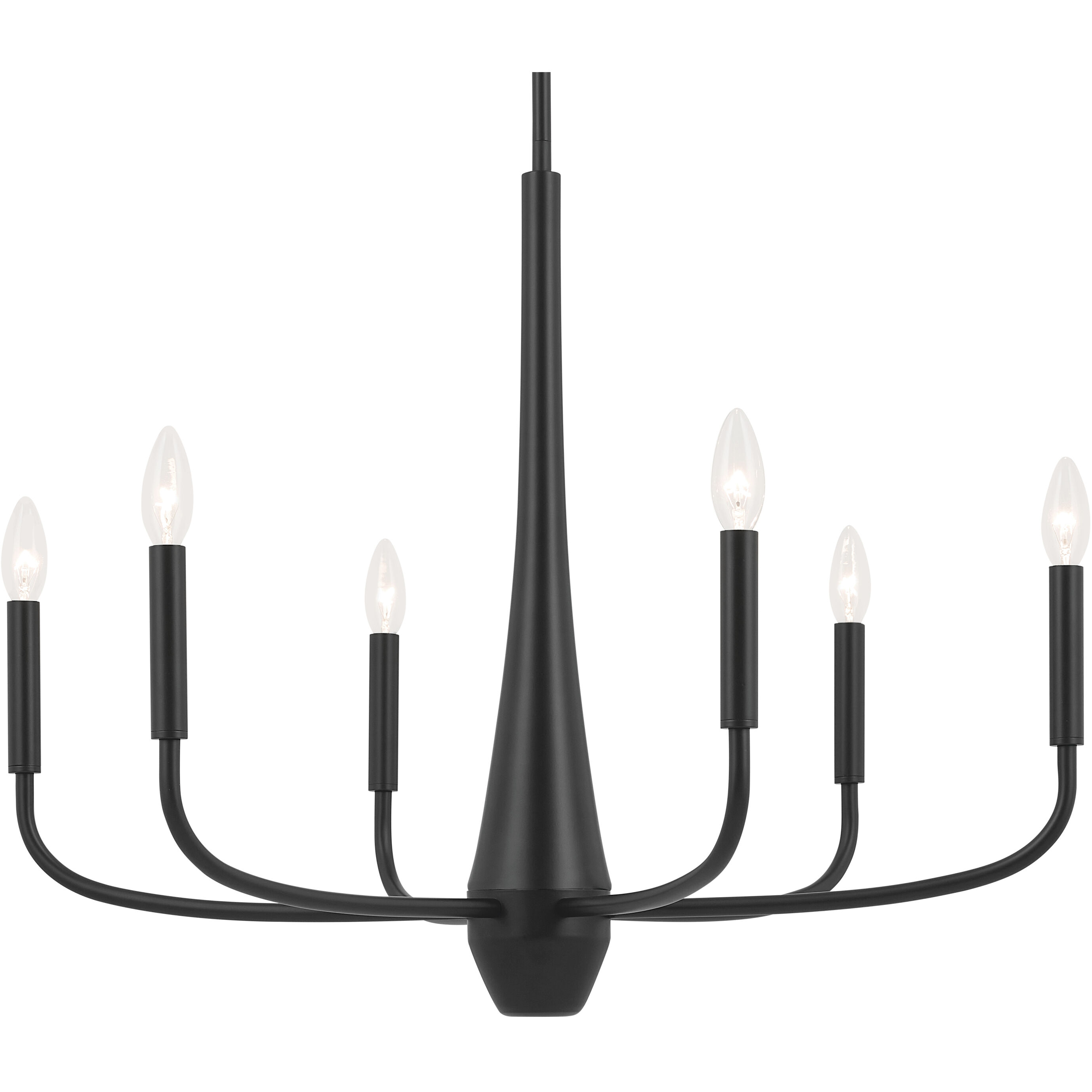 Deela LED 28 inch Black Chandelier Ceiling Light