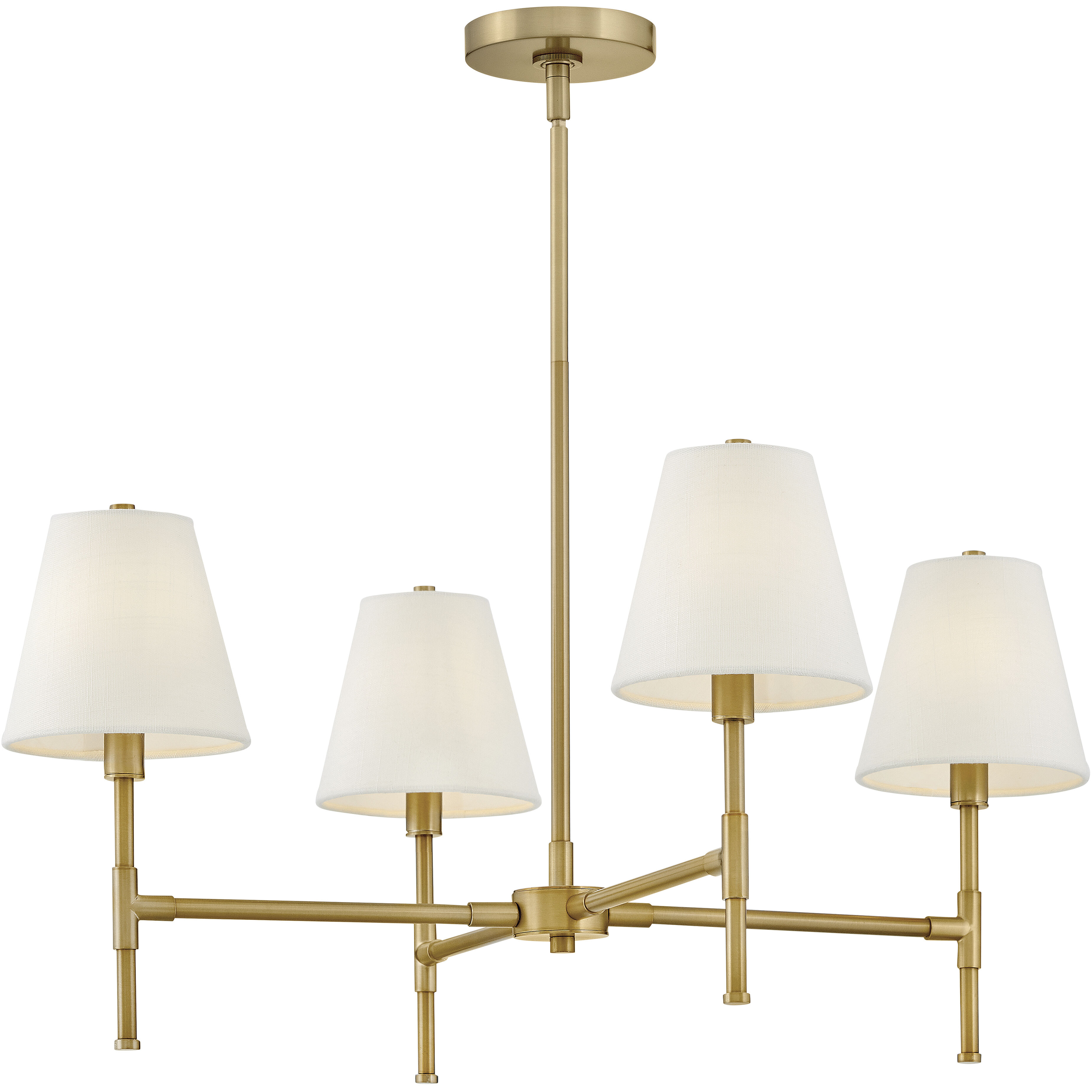 Beale 4 Light 28 inch Lacquered Brass Chandelier Ceiling Light
